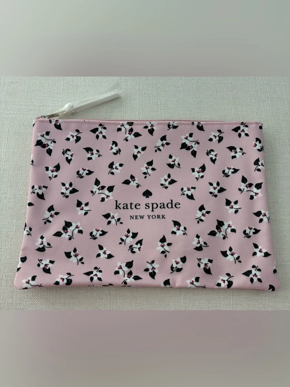 kate spade Pink Floral Zipper Pouch, Cosmetic Case, Clutch. New with tags
